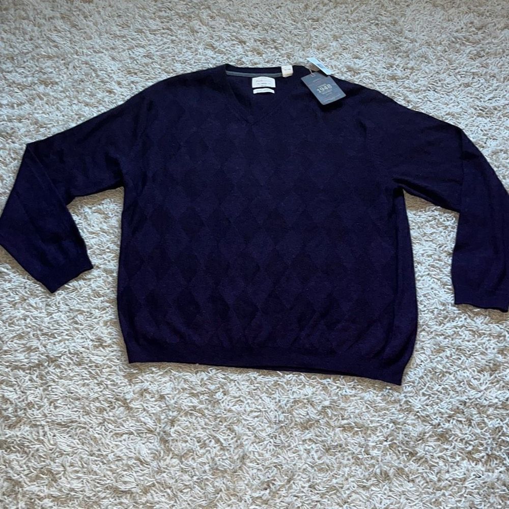 NWT Weatherproof Vintage Mens Sweater Merino Cashmere V Neck XXL